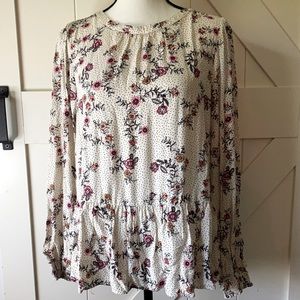 Loft Garden Bow Back Peplum Blouse